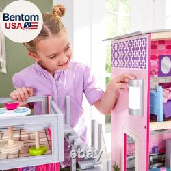 Kidkraft Uptown Wooden Modern Dollhouse with Lights & Sounds, Pool and Accessor