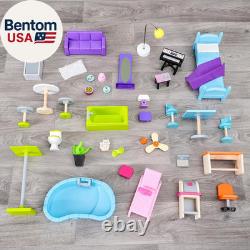 Kidkraft Uptown Wooden Modern Dollhouse with Lights & Sounds, Pool and Accessor