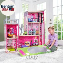 Kidkraft Uptown Wooden Modern Dollhouse with Lights & Sounds, Pool and Accessor