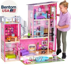 Kidkraft Uptown Wooden Modern Dollhouse with Lights & Sounds, Pool and Accessor