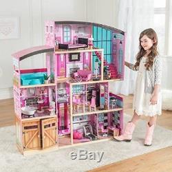 Kids Dollhouse Children Play Girls Toys Shimmer Mansion Christmas Gift Playset