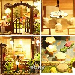 Kisoy Dollhouse Miniature with Furniture Kit Handmade Great Japanese Courtyar