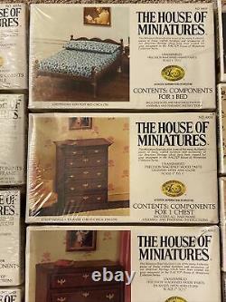LOT OF 14 NEW THE HOUSE OF MINIATURES DOLLHOUSE FURNITURE KIT SEALED Chippendale