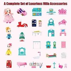 Large Dollhouse with Light and Music, Girls Dreamhouse Building Toys, DIY Toys