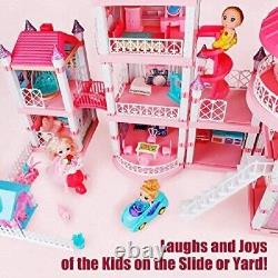 Large Dollhouse with Light and Music, Girls Dreamhouse Building Toys, DIY Toys