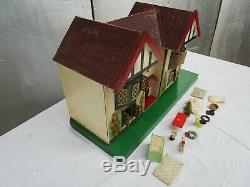 Large Vintage 1950s Dolls House Kit Built With Some Accessories