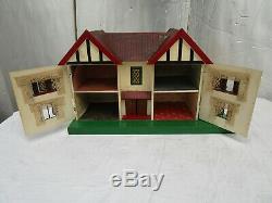 Large Vintage 1950s Dolls House Kit Built With Some Accessories