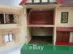 Large Vintage 1950s Dolls House Kit Built With Some Accessories