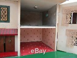 Large Vintage 1950s Dolls House Kit Built With Some Accessories