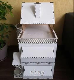 Large Wooden Dollhouse 3-Story White Handmade Barbie House