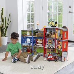 Large Wooden Foldable Dollhouse Playset Doll Kit Furniture Kid Boy Birthday Gift