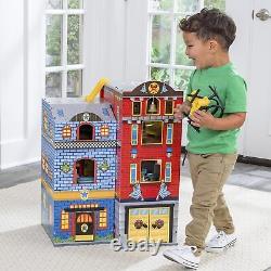 Large Wooden Foldable Dollhouse Playset Doll Kit Furniture Kid Boy Birthday Gift