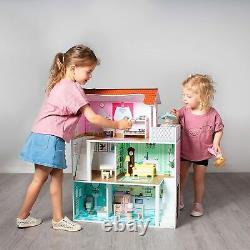 Large Wooden Kids Doll House Barbie Kit Girls Play Dollhouse Mansion Furniture