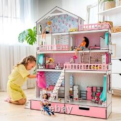 Large house for dolls, girl birthday gift, DIY wooden doll house