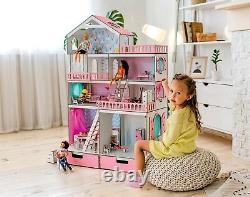 Large house for dolls, girl birthday gift, DIY wooden doll house