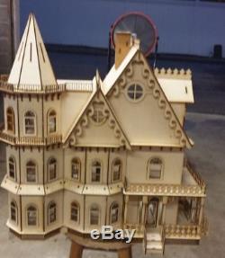 Leon Gothic Victorian Mansion Dollhouse Half inch / 124 scale Kit