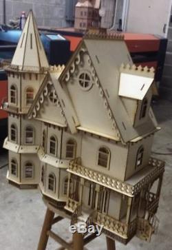 Leon Gothic Victorian Mansion Dollhouse Half inch / 124 scale Kit