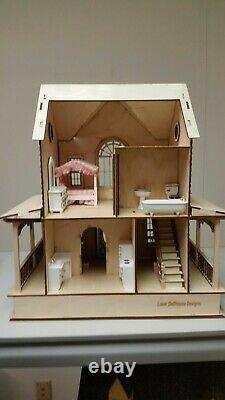 Little Briana Country Victorian Cottage 124 Scale Dollhouse Kit with Shingles