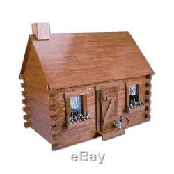 Log Cabin Doll House Miniature Kit Kids Wooden Flower Box Loft Unfurnished New