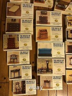 Lot Of 25 Mostly New The House Of Miniatures Dollhouse Furniture Kits Sealed