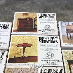 Lot of (10) Vintage The House of Miniatures Dollhouse Furniture Kits
