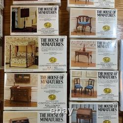 Lot of 26 Vtg X-ACTO The House of Miniatures Dollhouse Furniture Kits Tool Set