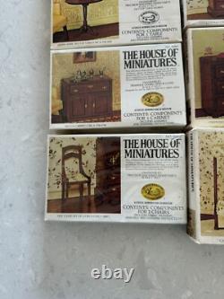 Lot of 8 The House of Miniatures Dollhouse Furniture Kits Bed Dining Room