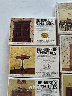 Lot of 8 The House of Miniatures Dollhouse Furniture Kits Bed Dining Room