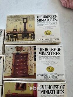 Lot of 8 The House of Miniatures Dollhouse Furniture Kits Bed Dining Room