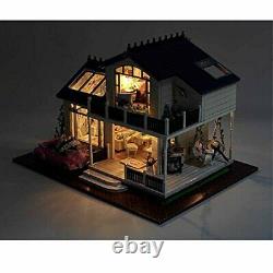 MAGQOO Wooden Dollhouse Miniature DIY House Kit with Furniture, 124 DIY