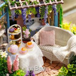 MagiDeal 1/24 Miniature Diorama Dollhouse DIY Kit Garden Cake Shop Tea House
