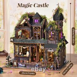 Magic Castle Book Nook Kit 3D DIY Wooden Puzzle Handmade Bookshelf Dollhouse