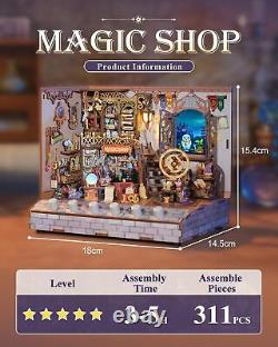 Magic Shop Miniature House Kit and Magical Castle Music Box Bundle DIY House