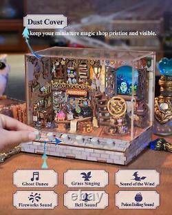 Magic Shop Miniature House Kit and Magical Castle Music Box Bundle DIY House
