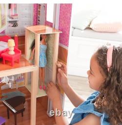 Majestic Mansion Wooden Dollhouse with 34-Piece Accessories, Working Elevator