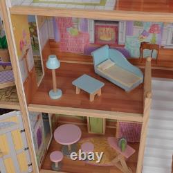 Majestic Mansion Wooden Dollhouse with 34-Piece Accessories, Working Elevator