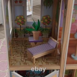 Majestic Mansion Wooden Dollhouse with 34-Piece Accessories, Working Elevator