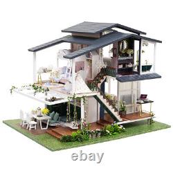 Mini Dollhouse Kit French Style Mansion Villa Room Box DIY Handmade Miniature