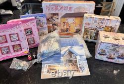 Miniature 3D Sakura Sushi Shop Dollhouse Coffee Bar Wedding Time Lot of 7 NEW