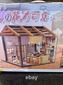 Miniature 3D Sakura Sushi Shop Dollhouse Coffee Bar Wedding Time Lot of 7 NEW