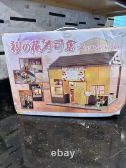 Miniature 3D Sakura Sushi Shop Dollhouse Coffee Bar Wedding Time Lot of 7 NEW
