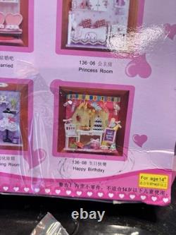 Miniature 3D Sakura Sushi Shop Dollhouse Coffee Bar Wedding Time Lot of 7 NEW