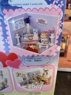 Miniature 3D Sakura Sushi Shop Dollhouse Coffee Bar Wedding Time Lot of 7 NEW