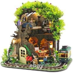 Miniature Building Kit DIY Wooden Doll Houses Furniture Forest Tree Casa Gifts
