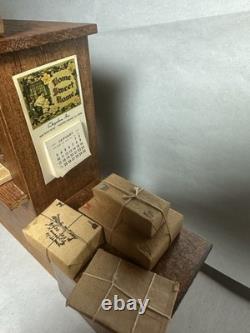 Miniature Doll House Shackman Post Office With Packages And Newspapers