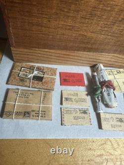 Miniature Doll House Shackman Post Office With Packages And Newspapers