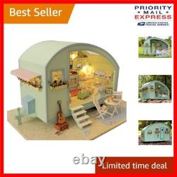 Miniature Dollhouse DIY Kit 3D Puzzle with Charming LED Light & Instructions