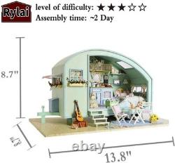 Miniature Dollhouse DIY Kit 3D Puzzle with Charming LED Light & Instructions