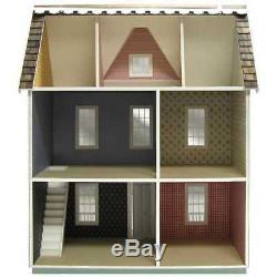 Miniature Dollhouse Farmhouse Kit Vermont Style Wood DIY Collectible 112 Model