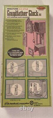 Miniature Grandfather Clock Kit Working Movement Arrow #690 1976 Vintage